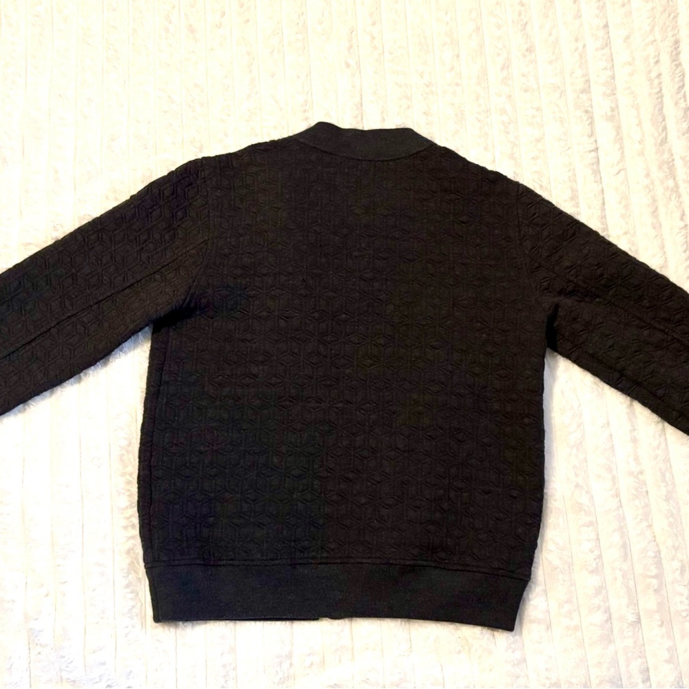 GAP Black Zip Up Sweater with Stand-Up Collar and Ribbed Hem - Picture 4 of 5